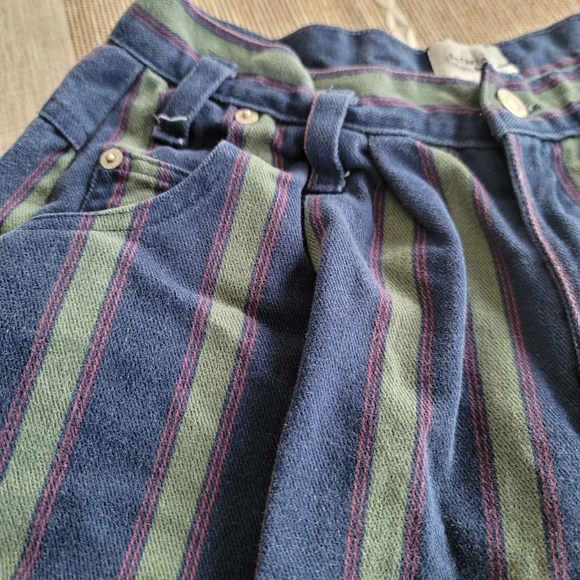 Sostanza vintage highwaist Jean shorts Sz 12 striped blue grey, pink - Picture 3 of 10